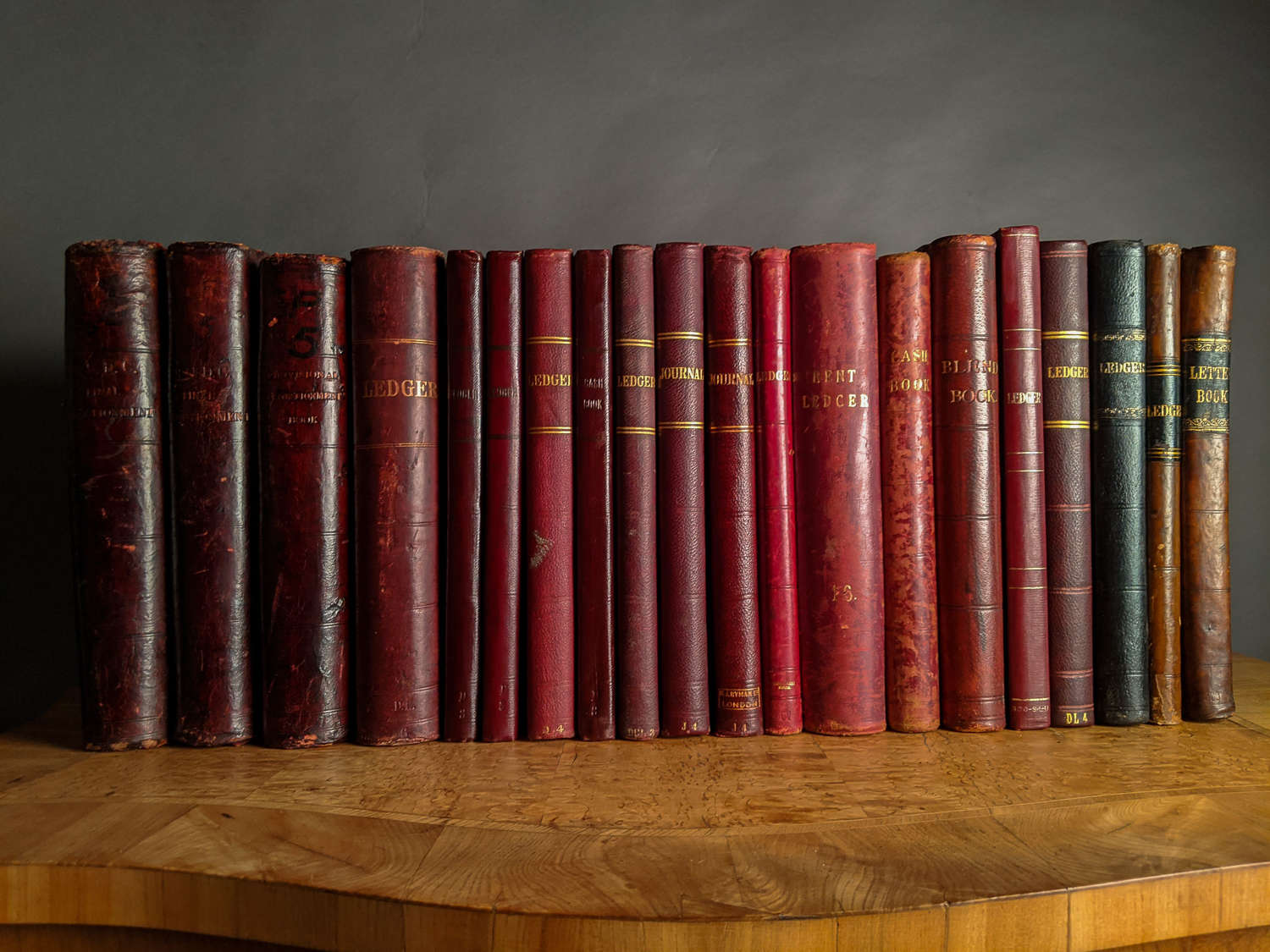 Circa 1890 Red Leather Ledgers