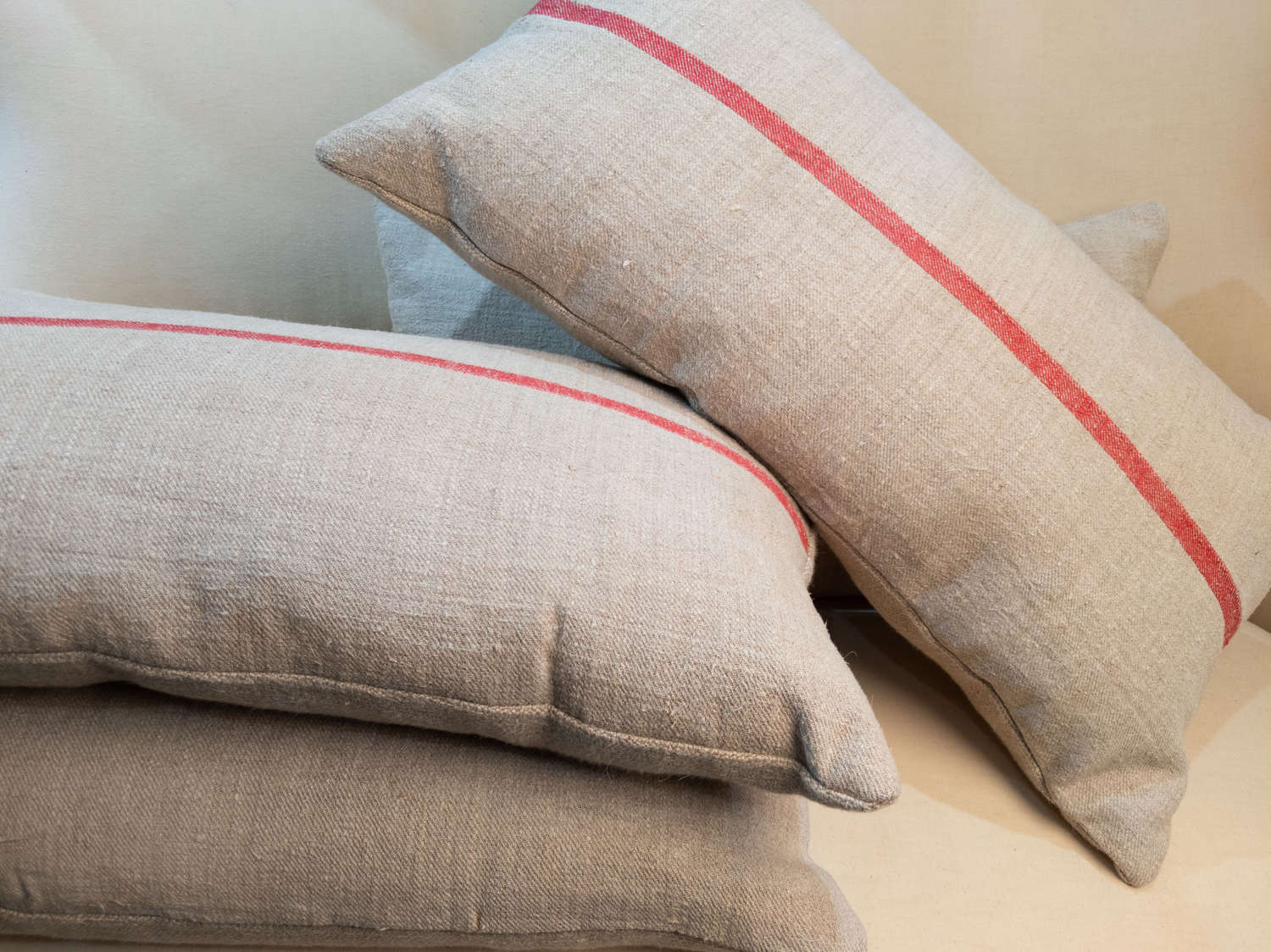 C1930 French Woven Linen Custom Cushions