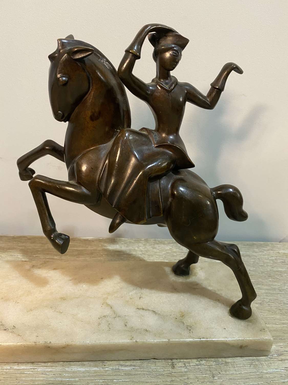 C1920 Bronze of a Girl Riding a Horse