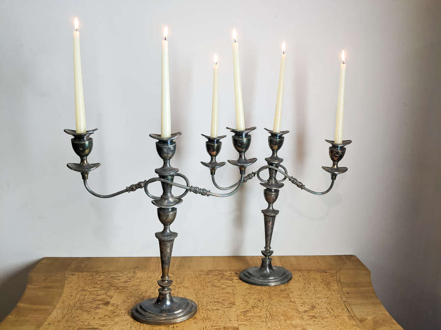 C1930 A Pair of Silver Plated Candelabra