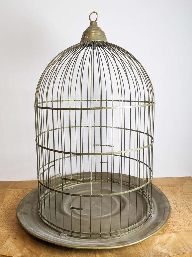 C1930 A Large Brass Bird Cage