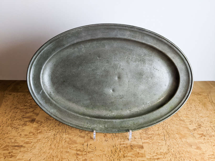 C1890 An Oval Pewter Platter