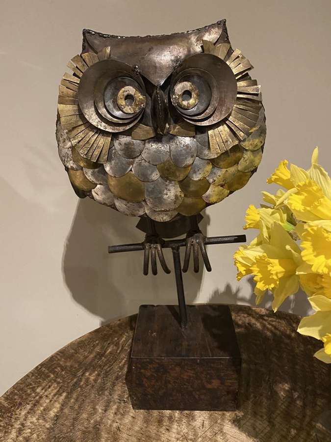 C1960 A Mid Century Metal Sculpture of an Owl