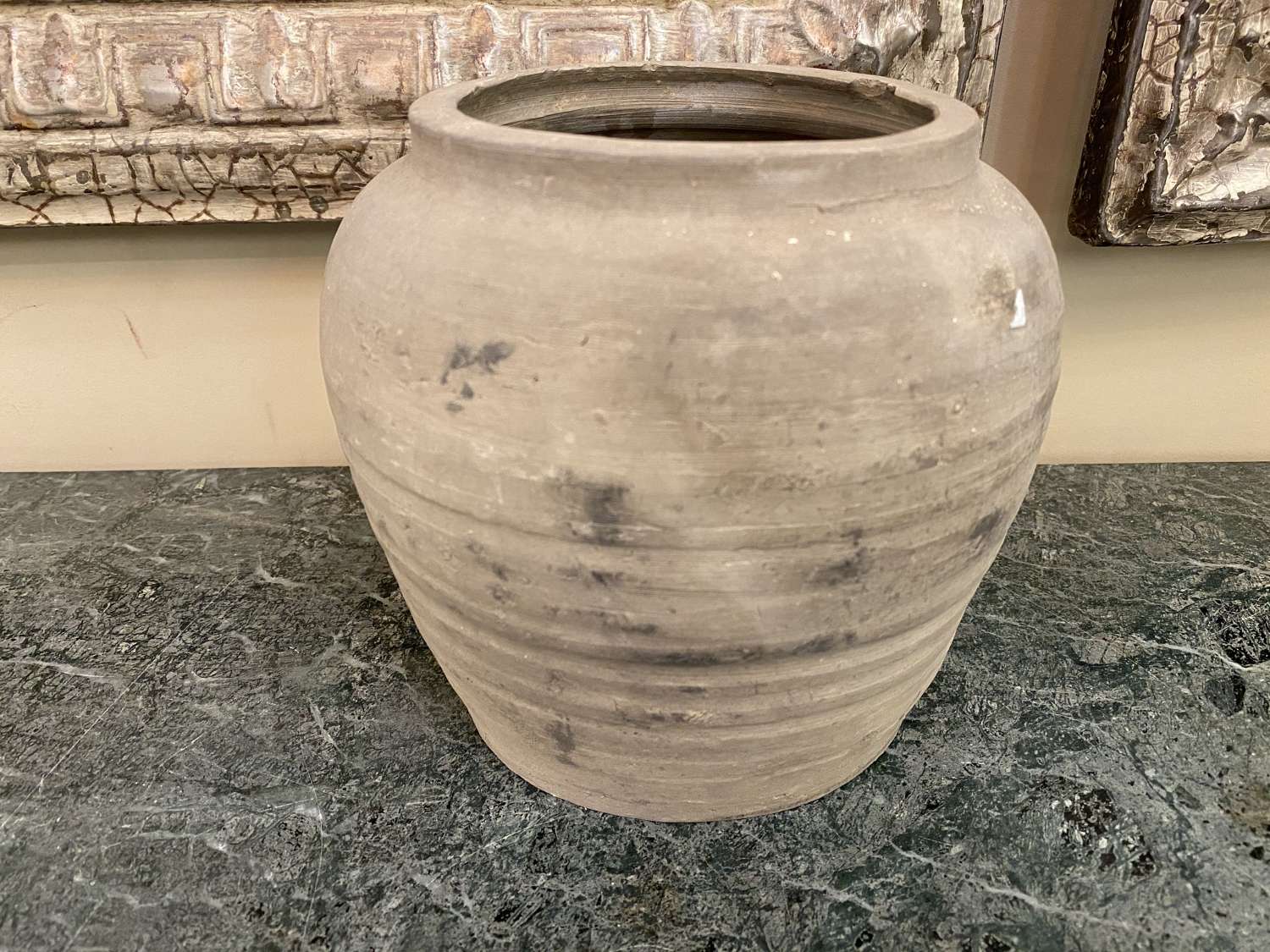 C1860 A Chinese Grey Clay Pot.