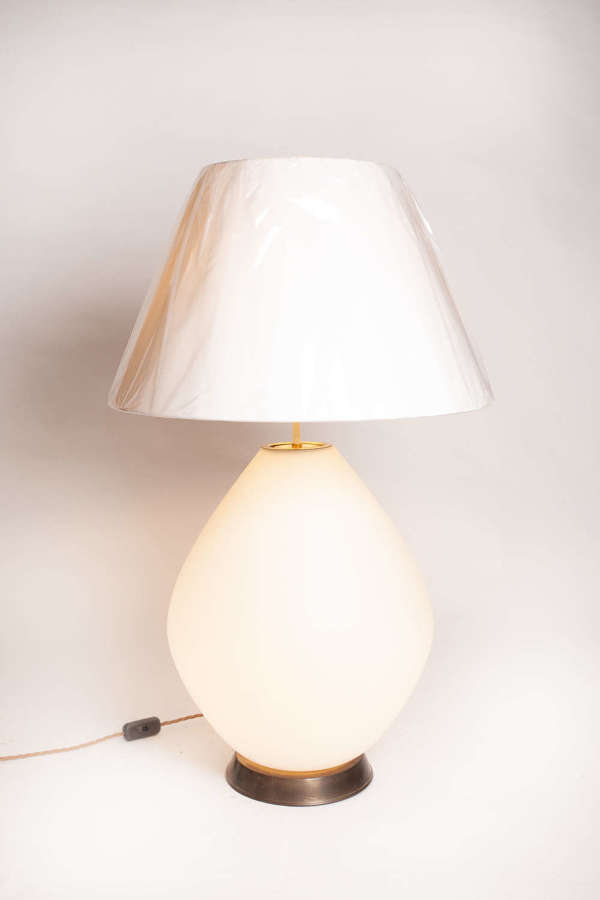 C1950 A Belgium Opaline Glass Table Lamp