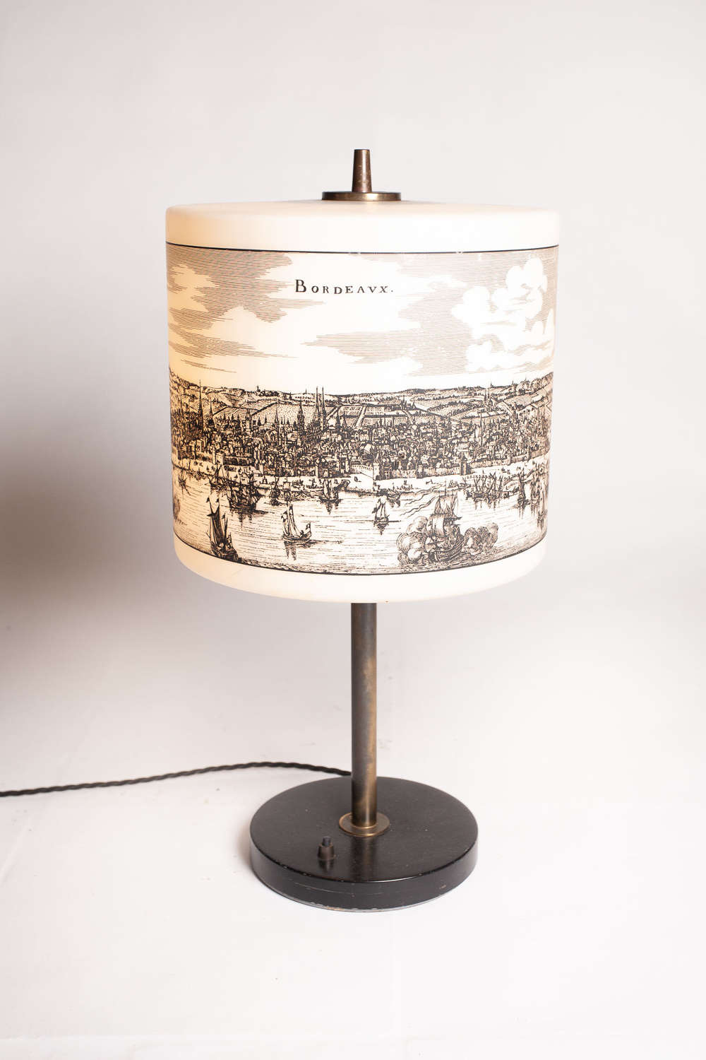 C1960 A Paris Bordeaux Opaline Table Lamp