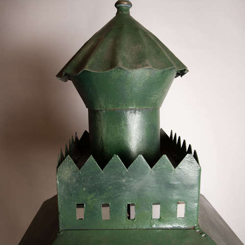 C1900 A French Tole Castle Top Lantern