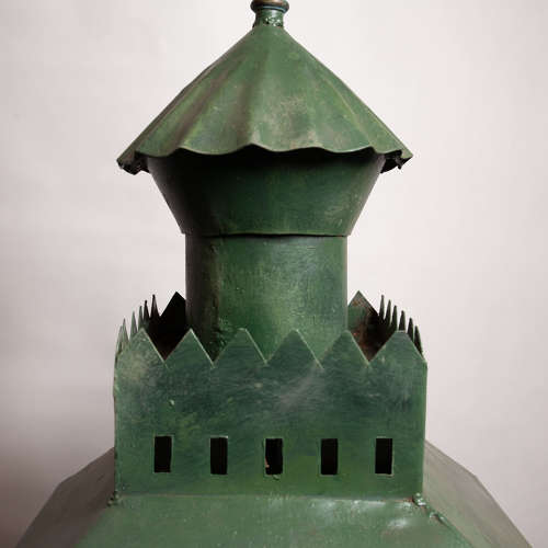 C1900 A French Tole Castle Top Lantern