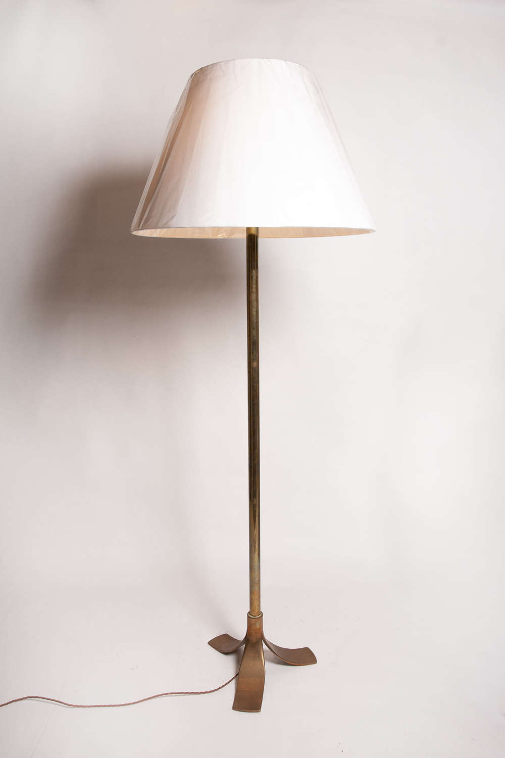 C1950 A Stylish French Brass Floor Lamp