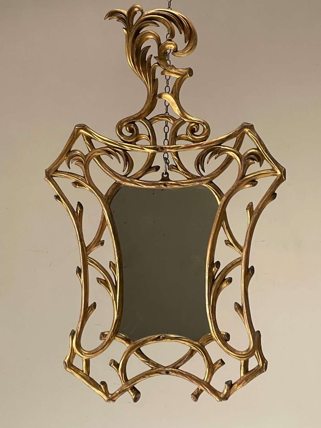 C1860 A Stylish French Carved & Gilded Mirror