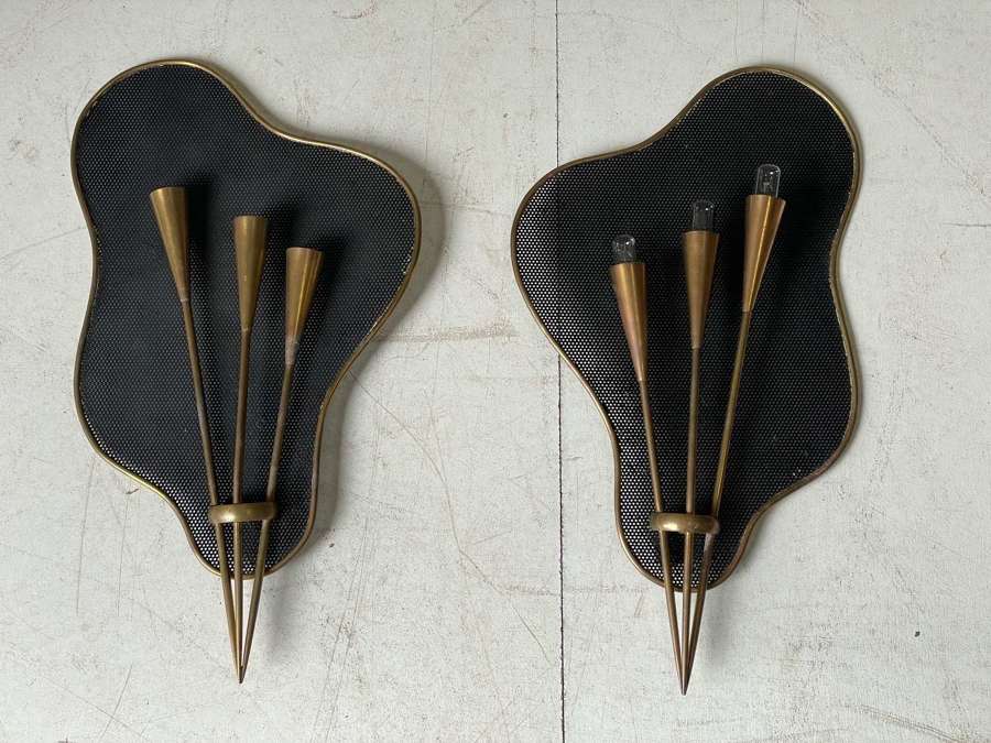 C1950 A Pair of French Mategot Style Wall Sconces