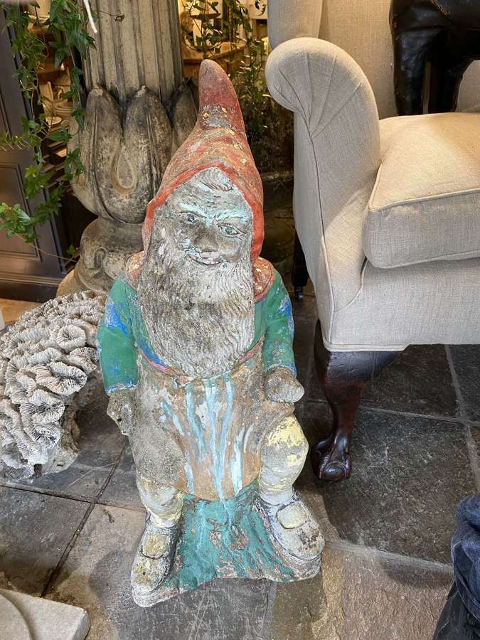 C1920 A Large Garden Gnome - Original Paint