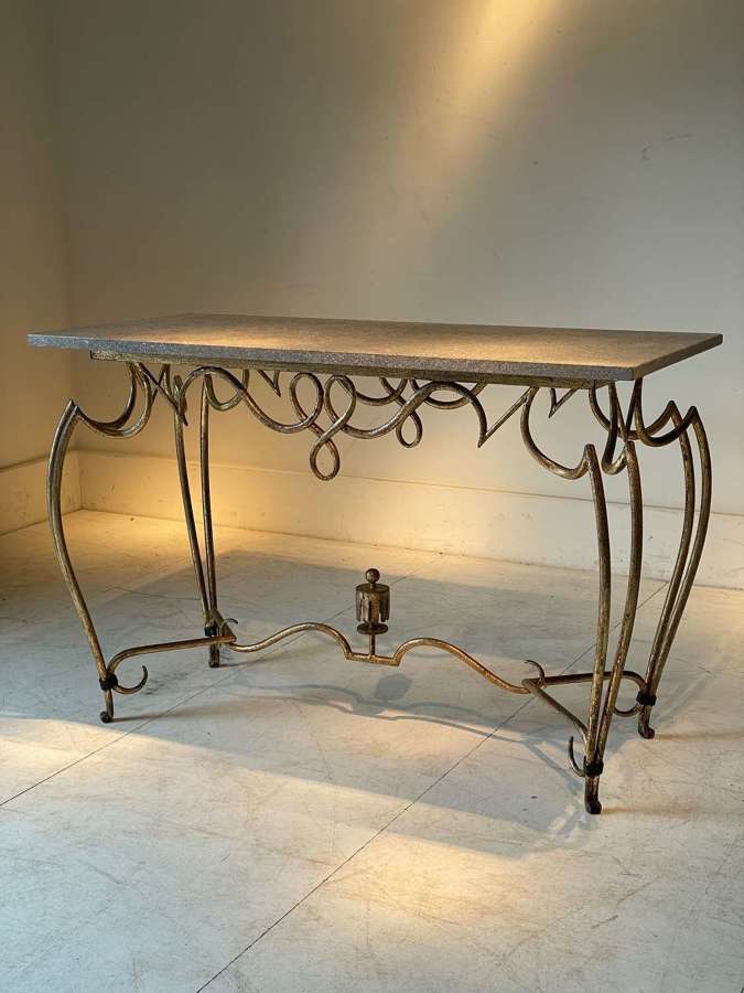 C1935 A French Gilt Iron Console Table by Rene Prou