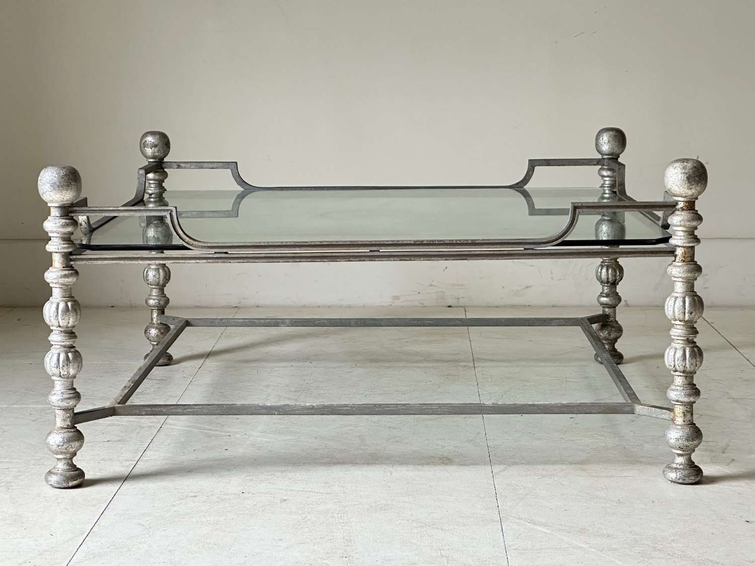 C1960 A Spanish Silvered Iron Square Coffee Table