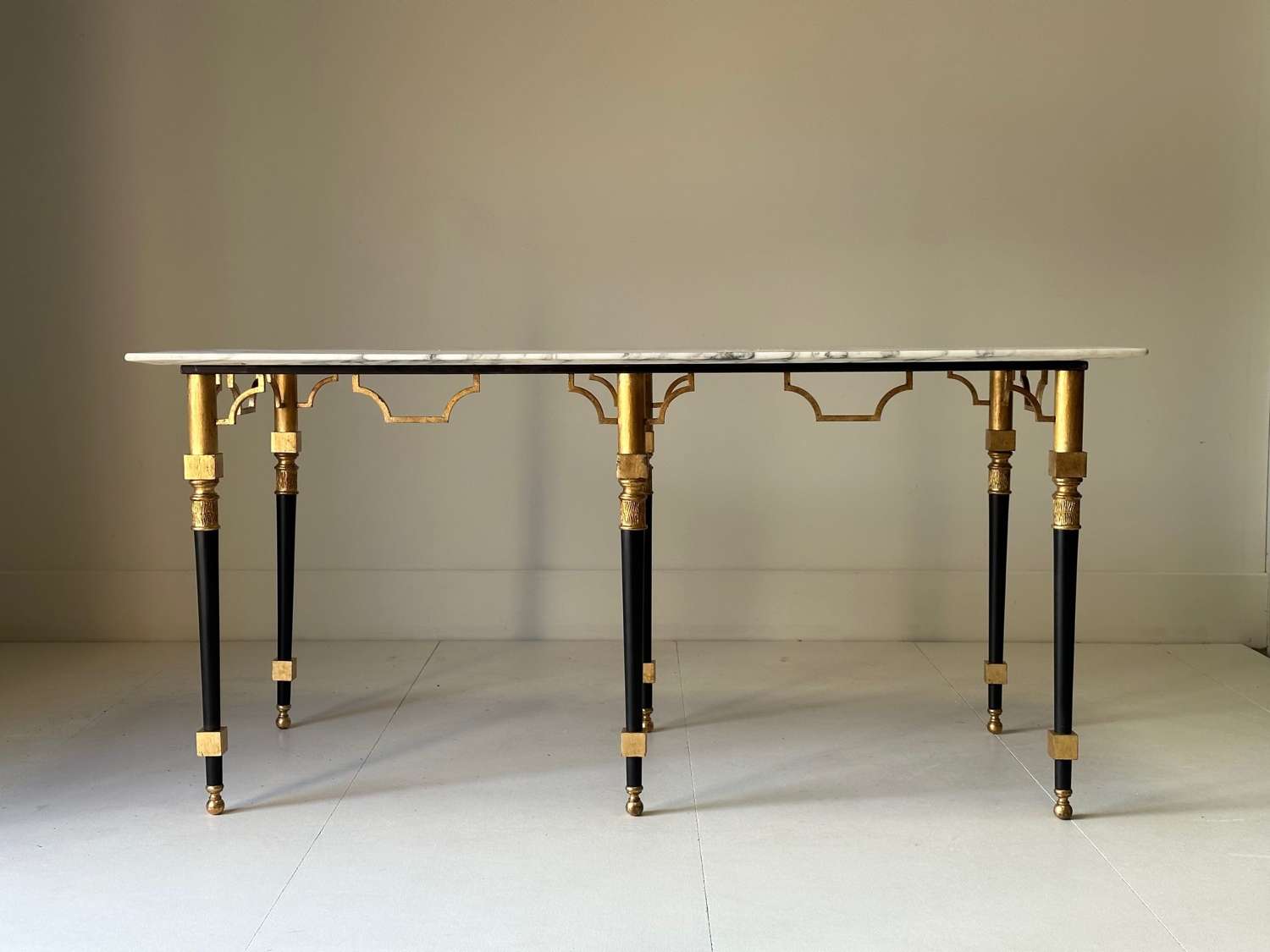 C1960 An Elegant French Gilt Iron & Marble Console Table