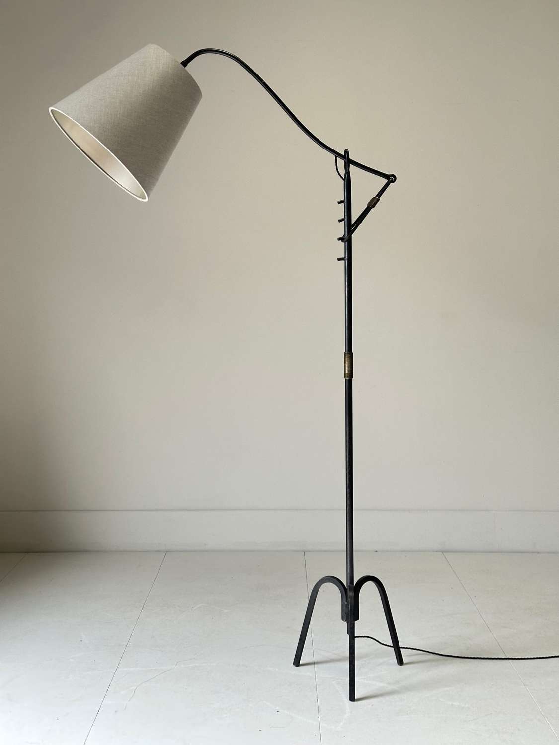 C1950s A French Iron Floor Lamp By Jaques Adnet
