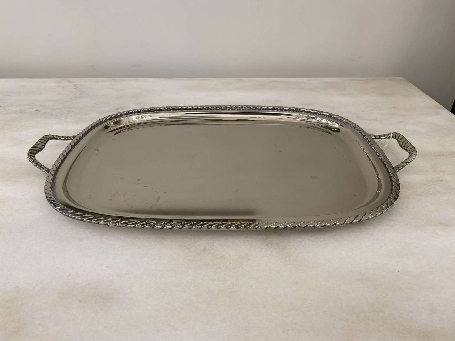 C1950 A Large Oblong Silver Plated Flemish Tray