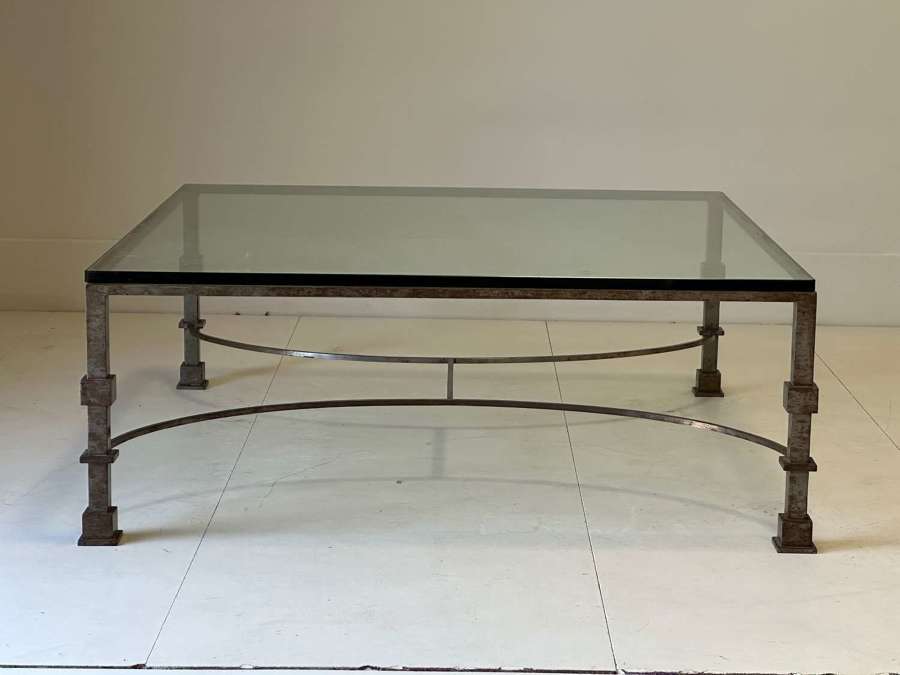 C1950 A Stylish French Iron & Glass Coffee Table