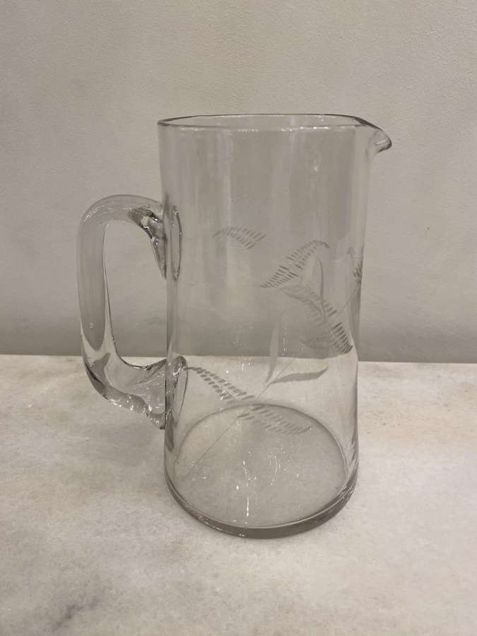 C1880 A English Fern Glass Water Jug
