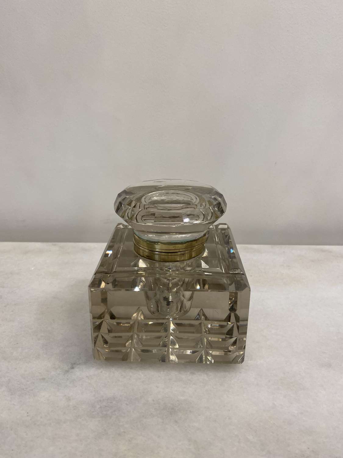 C1870 A Large English Glass Inkwell