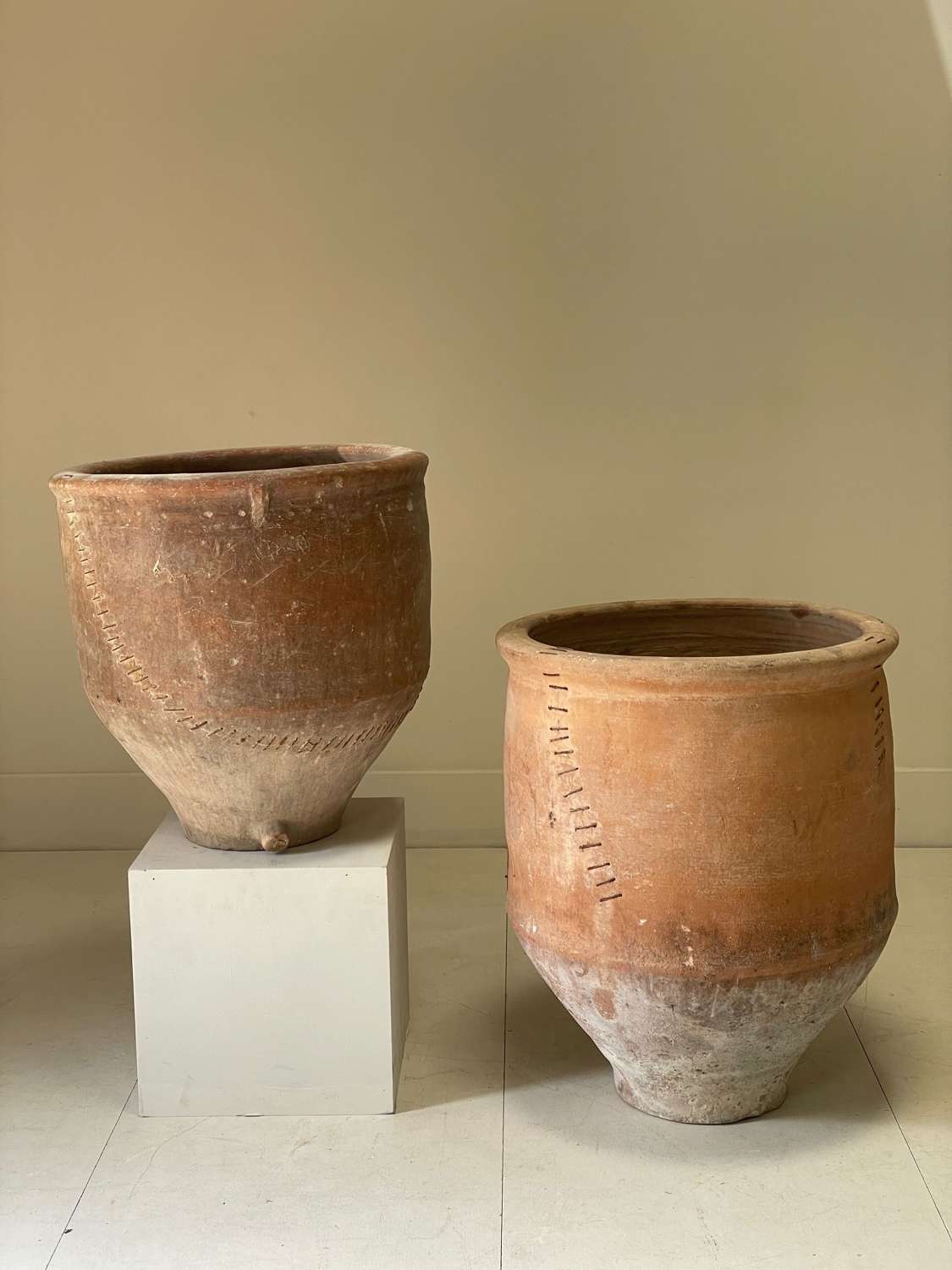 C1869 A Pair of Stapled Spanish Terracotta Pots