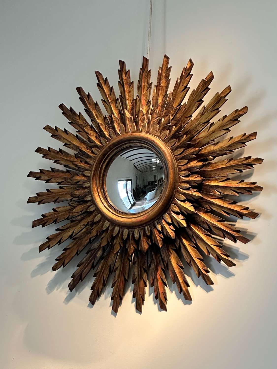C1960 A Stylish Spanish Gilt Wood Sunburst Mirror