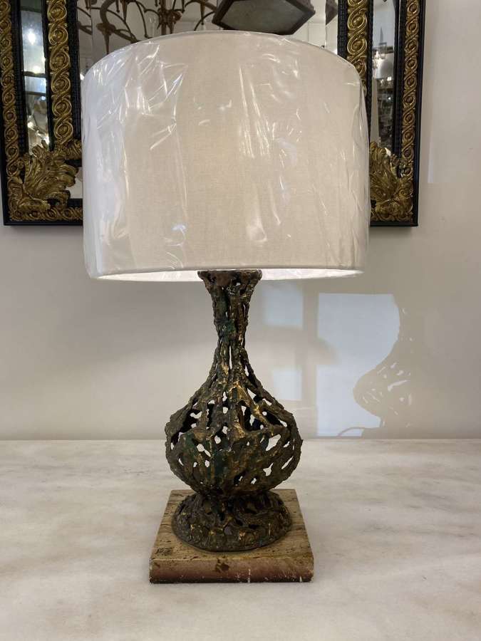 C1950 A Chic French Bronze Mid Century Table Lamp
