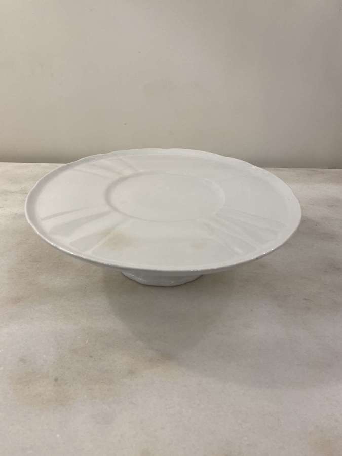 C1890 A Flemish Fluted Creamware Cake Stand
