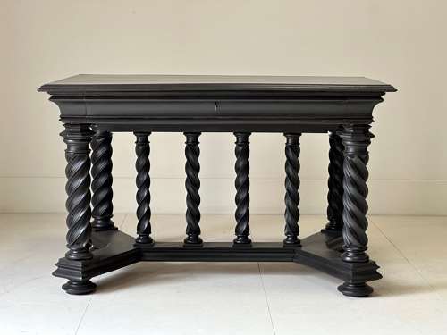 C1870 A Stylish Ebonised Twisted Leg Console Table