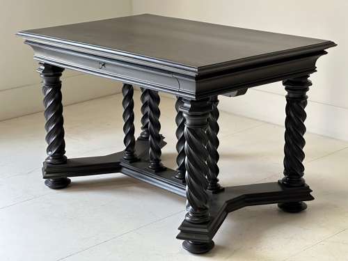 C1870 A Stylish Ebonised Twisted Leg Console Table