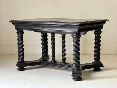 C1870 A Stylish Ebonised Twisted Leg Console Table