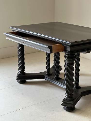 C1870 A Stylish Ebonised Twisted Leg Console Table