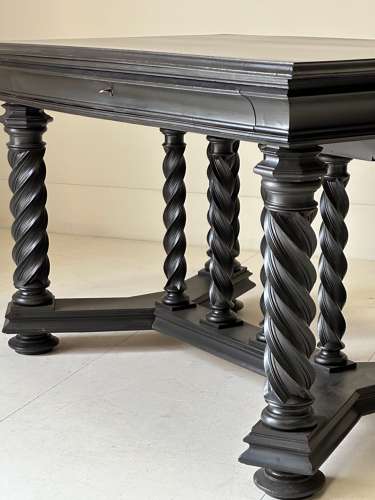 C1870 A Stylish Ebonised Twisted Leg Console Table