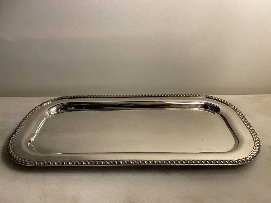 C1950 A Huge French Silver Plate Rope Edge Tray