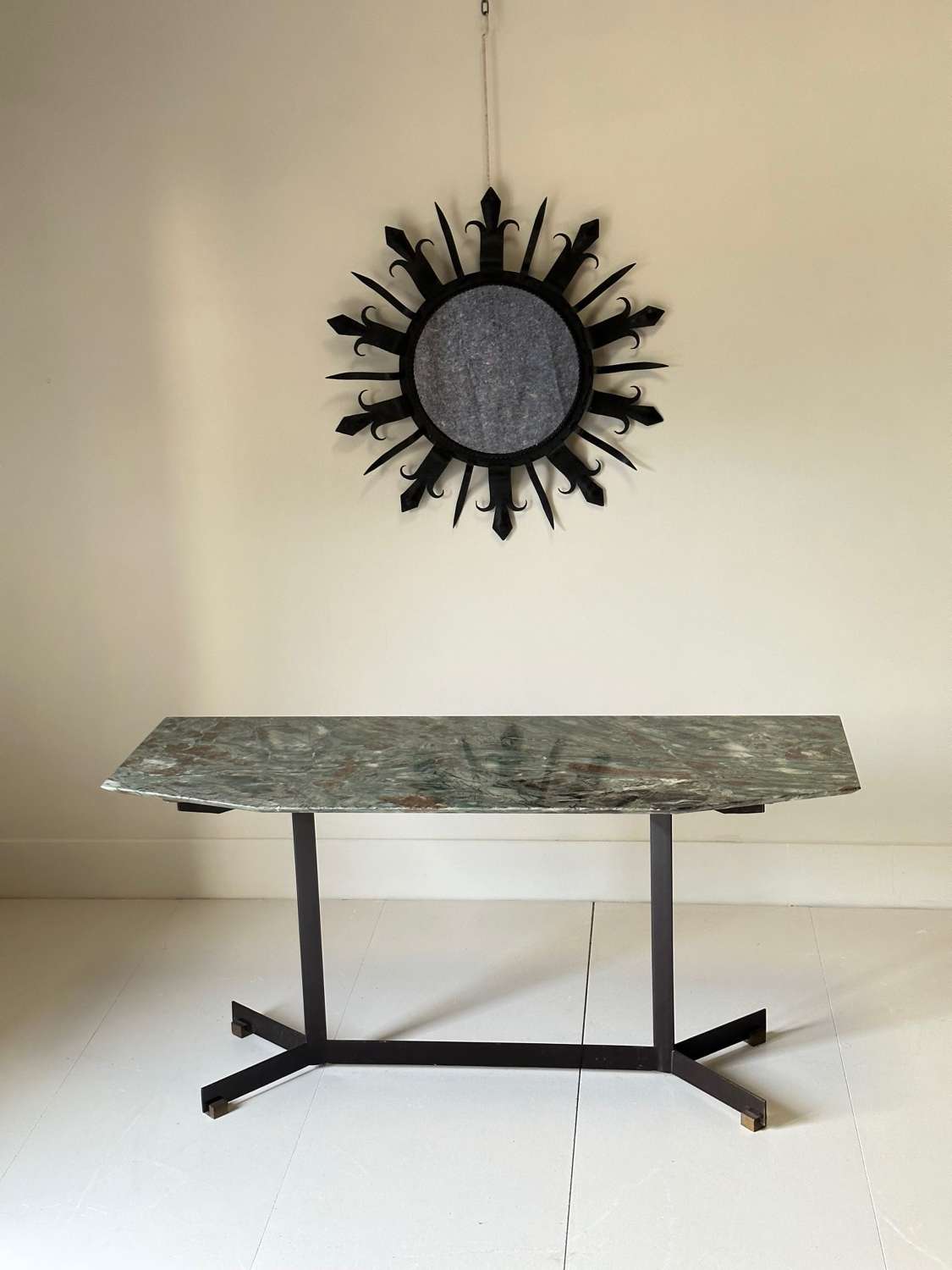 C1950 An Italian Modernist Iron & Marble Console Table