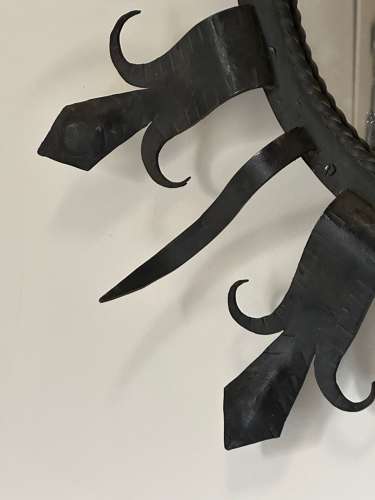 C1950 A Stylish French Iron Sunburst Mirror