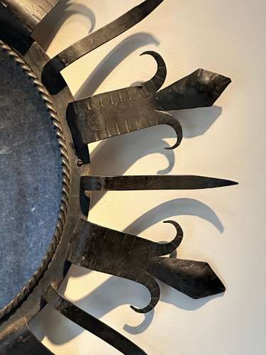 C1950 A Stylish French Iron Sunburst Mirror