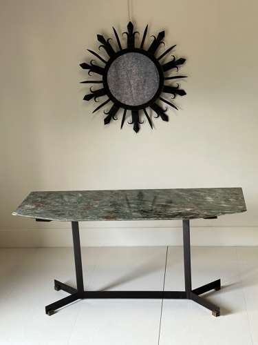 C1950 A Stylish French Iron Sunburst Mirror