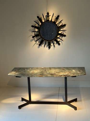 C1950 A Stylish French Iron Sunburst Mirror