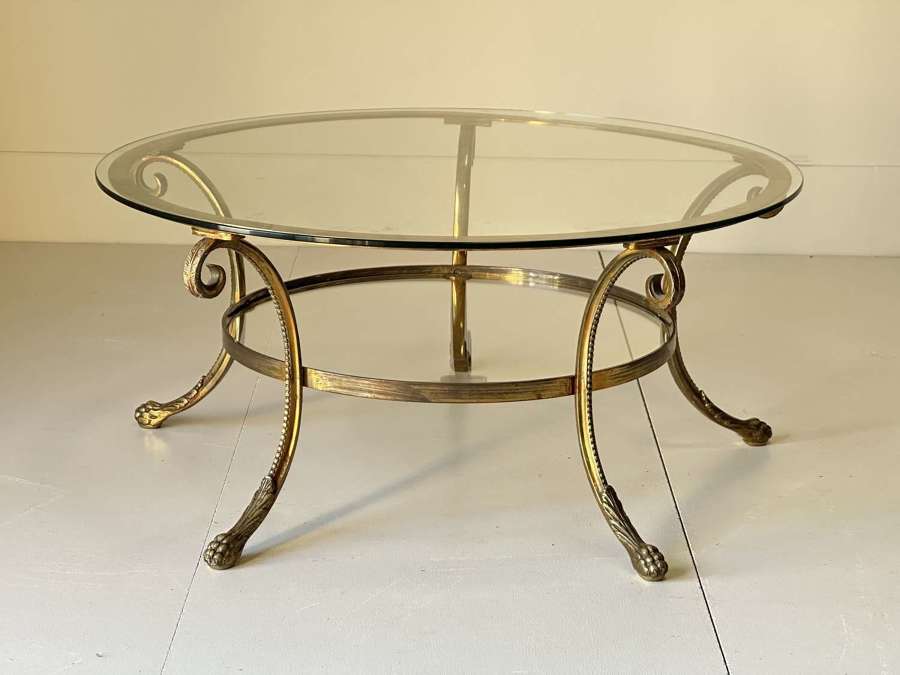 C1960 A Stylish French Bronze Circular Coffee Table