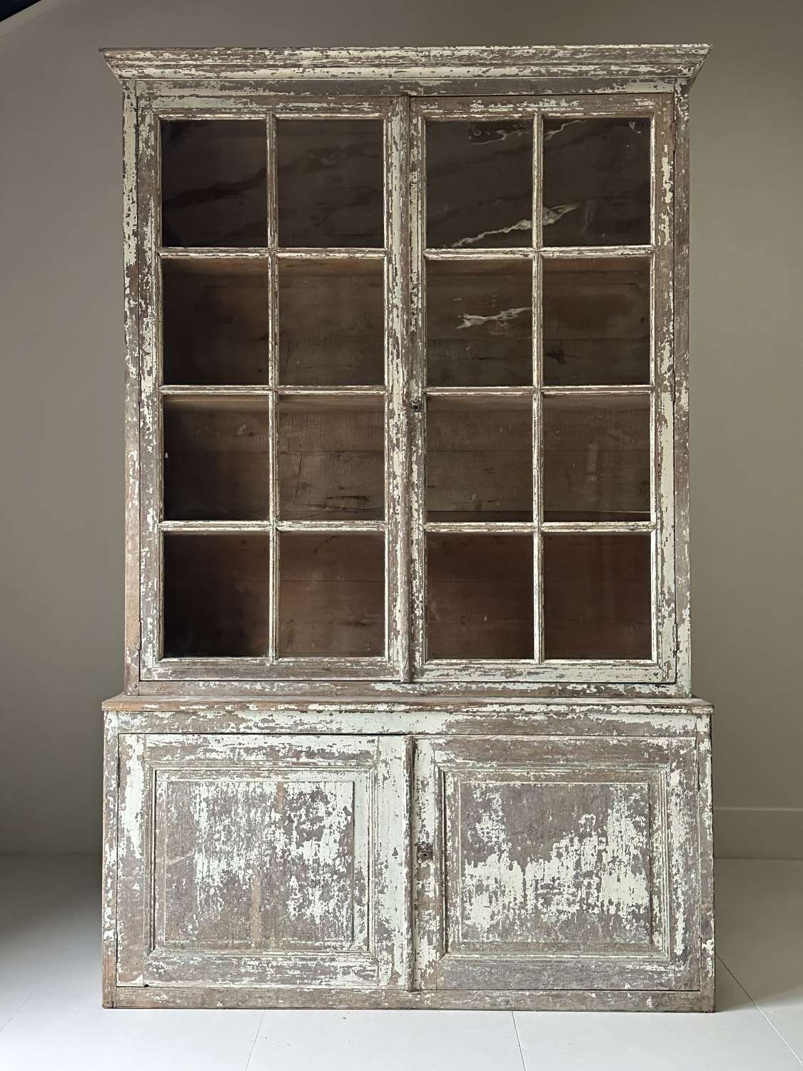C1800 A Wonderful French Glazed Bookcase - Dry Scraped