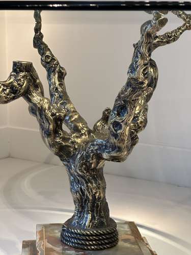C1960 A French Bronze, Onyx & Glass Centre/Dining Table