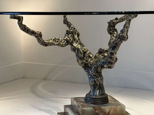 C1960 A French Bronze, Onyx & Glass Centre/Dining Table