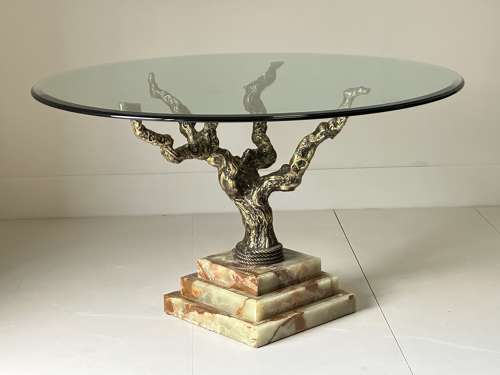 C1960 A French Bronze, Onyx & Glass Centre/Dining Table