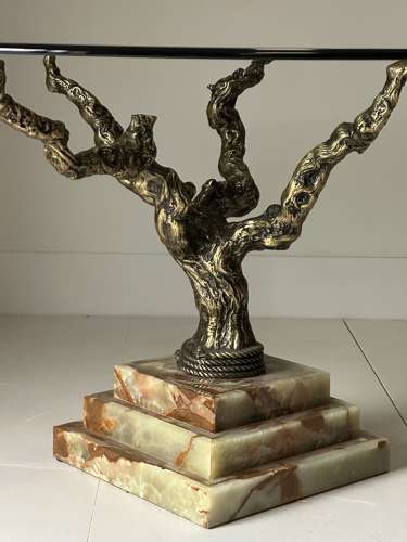 C1960 A French Bronze, Onyx & Glass Centre/Dining Table