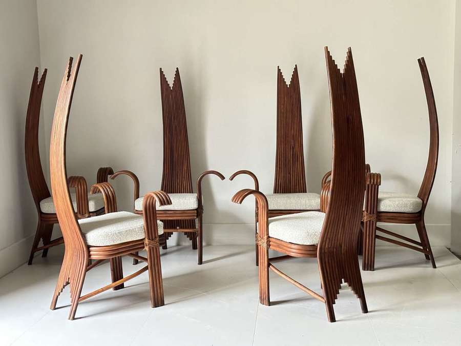C1970 A Wonderful Set of 6 American Cane Dining Chairs