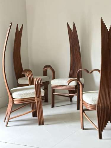 C1970 A Wonderful Set of 6 American Cane Dining Chairs