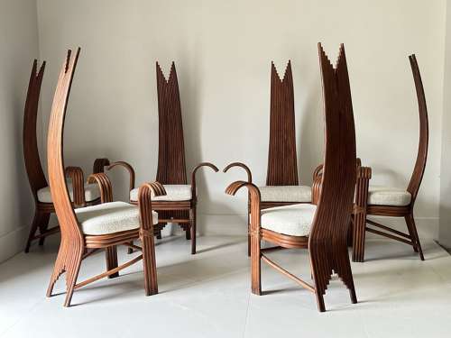 C1970 A Wonderful Set of 6 American Cane Dining Chairs