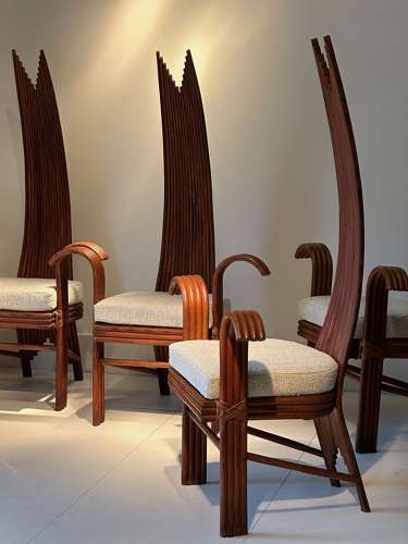 C1970 A Wonderful Set of 6 American Cane Dining Chairs