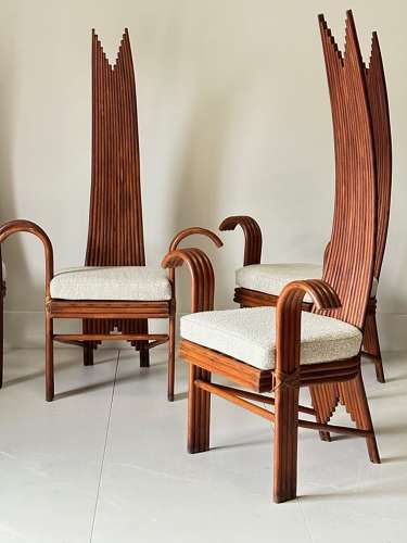 C1970 A Wonderful Set of 6 American Cane Dining Chairs